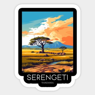 A Pop Art Travel Print of the Serengeti National Park - Tanzania Sticker